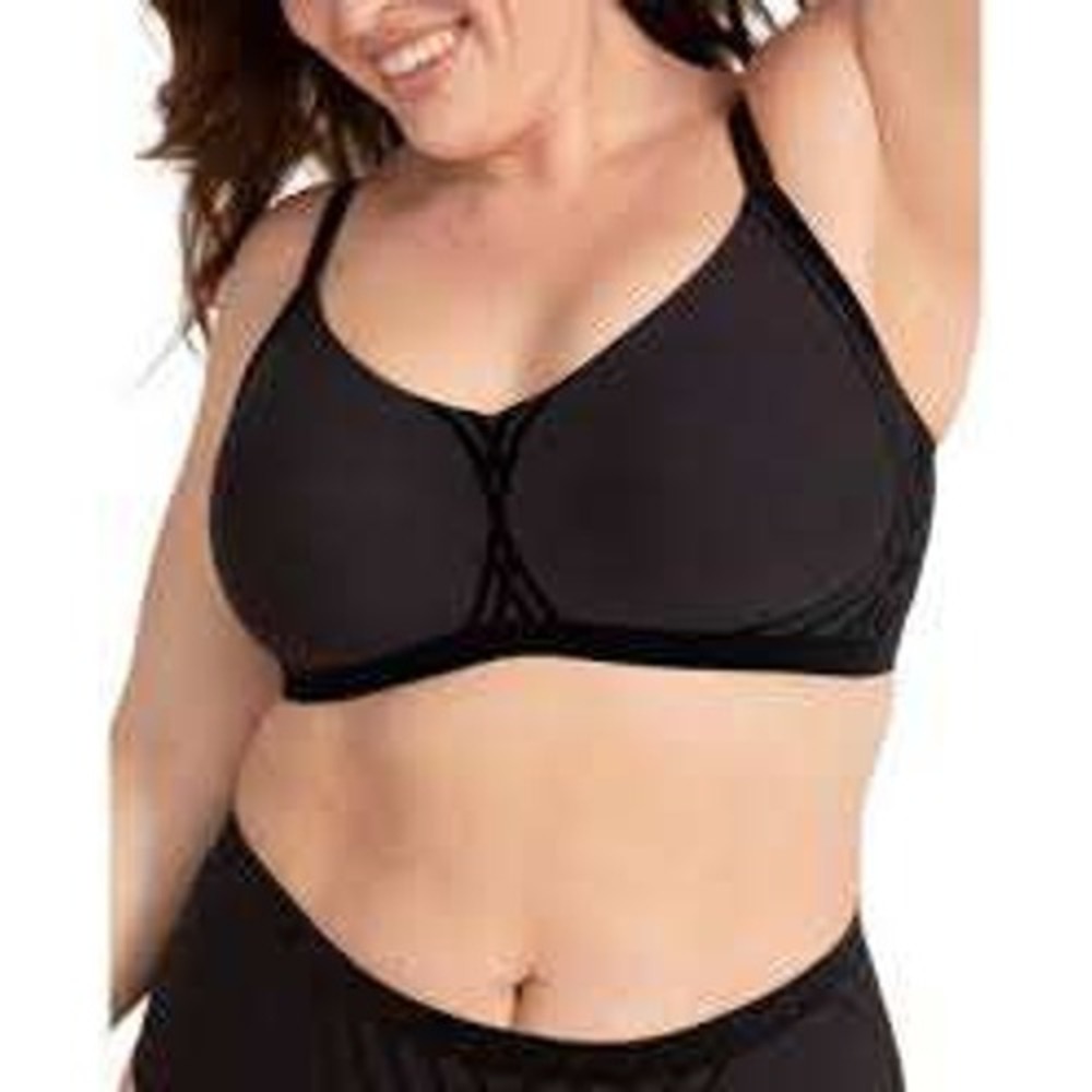 Honeylove Silhouette Black Velour Velvet Wireless Adjustable Straps‎ Padded Bra